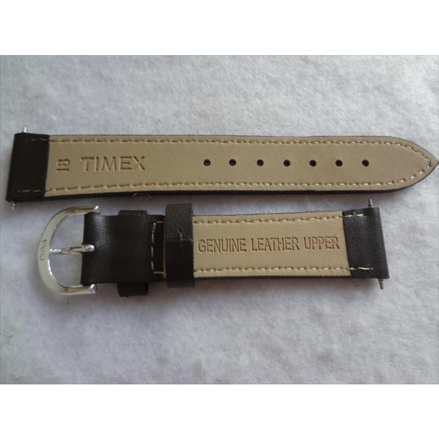 TIMEXタイメックス純正バンド 腕時計レザーベルト18mm 茶/白ステッチ