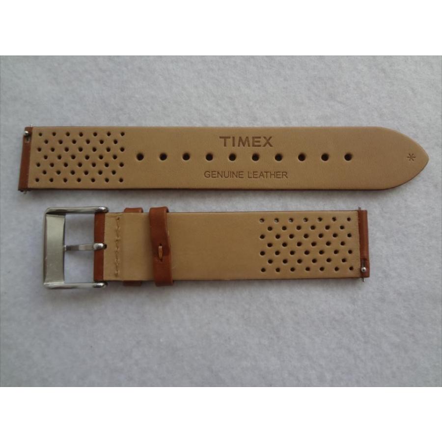 Timex 純正 バンド TW2R26700 用 20mm 腕時計交換レザーベルト 茶 茶色 