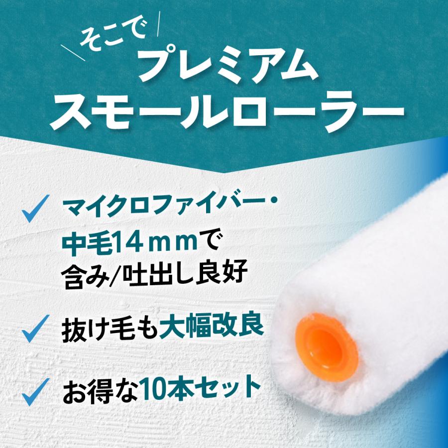 塗装 ローラー ペンキ スモール ペイント マイクロファイバー 300本セット 用品 6インチ 14ミリ