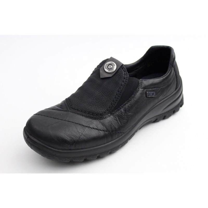 Rieker リーカー 靴 ブラック ウォーキングシューズ コンフォートシューズ 防水 本革 :rieker-tex:ミマツ靴店 レディース
