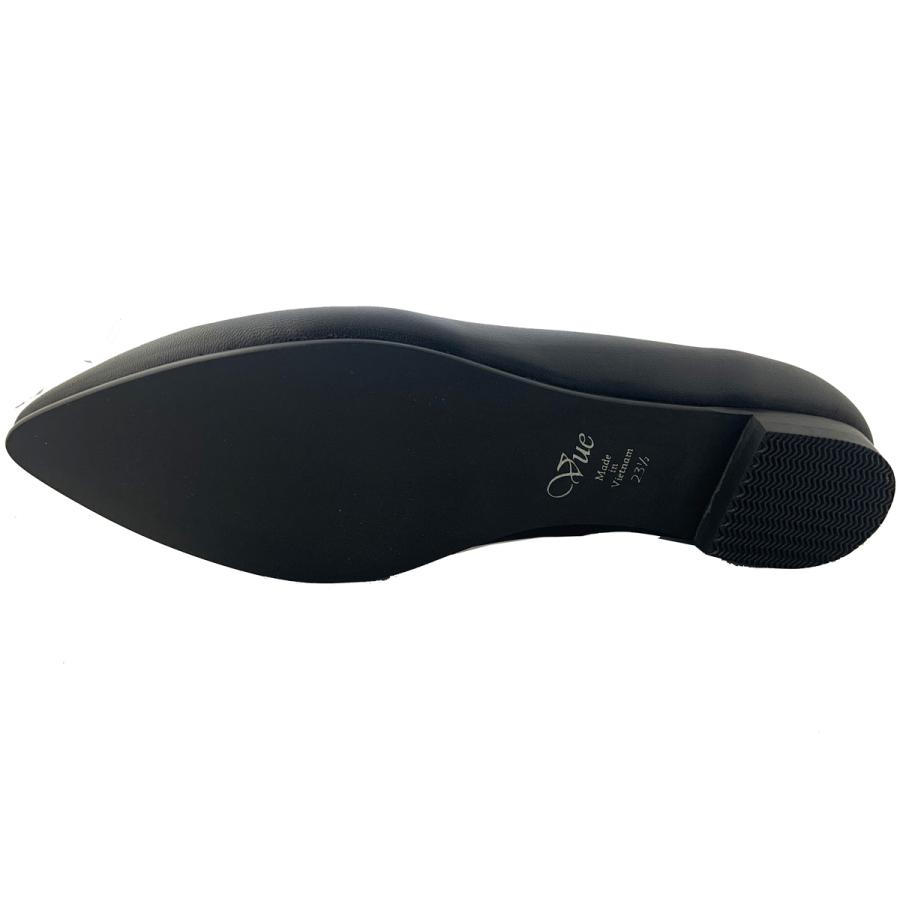 【極美品・未使用】EIZO レザー甲深ローヒールパンプス ブラック 24cm EIZO Vue エイゾー 靴 パンプス11480 ブラック 甲深ローヒール