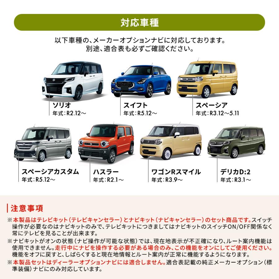 スズキ（SUZUKI） テレビキット 全方位ナビ キャンセラー 三菱