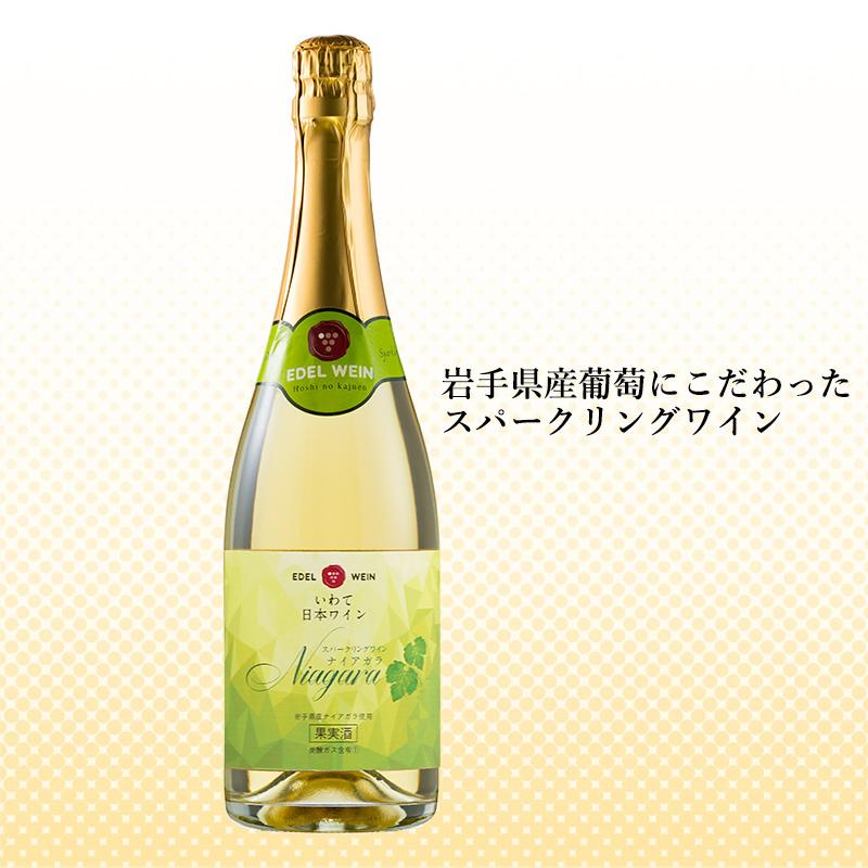 甘口 白 スパークリングワイン 720ml ナイアガラ スパークリング 岩手県産 日本ワイン | EDEL WEIN | 01