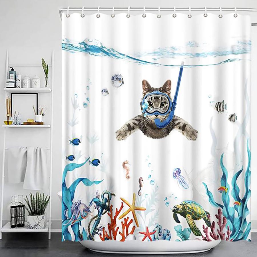 Shower curtains シャワー カーテン 1枚 厚手の防水シャワーカーテン