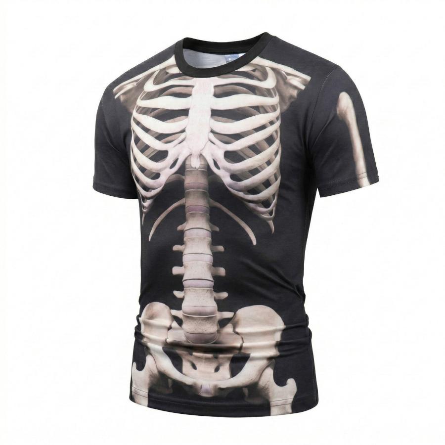 おもしろ Tシャツ 骸骨 骨 スケルトン コスプレ 衣装 ハロウィン 手袋 