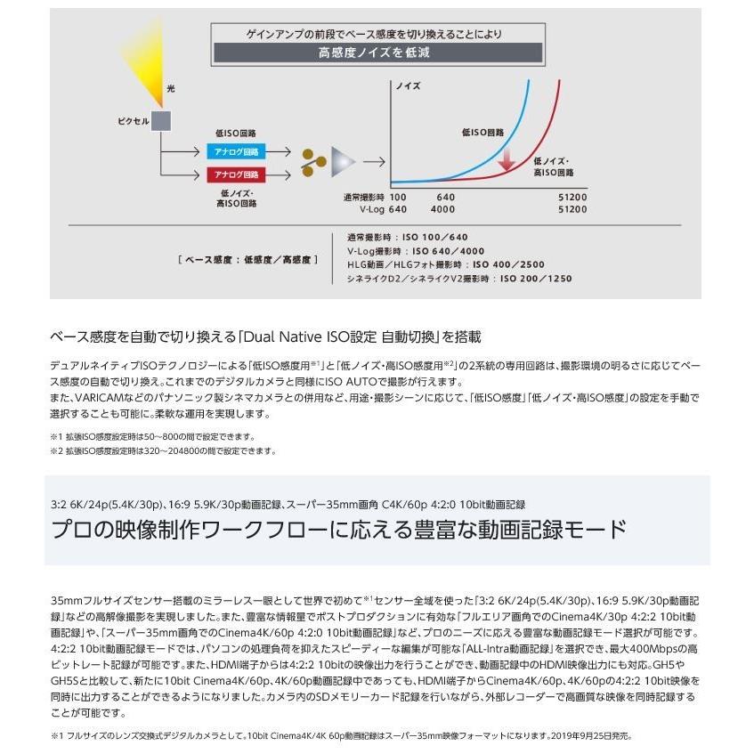 パナソニック Sシリーズ フルサイズミラーレス一眼カメラ「LUMIX DC-S1H」ボディ DC-S1H-K｜edenden｜04