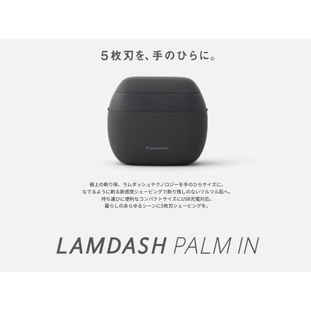 メンズシェーバー パナソニック 手のひらサイズ 新感覚シェービング 高速リニアモーター USB充電 ラムダッシュ パームイン 5枚刃 K マットブラック ES-PV3Aの画像