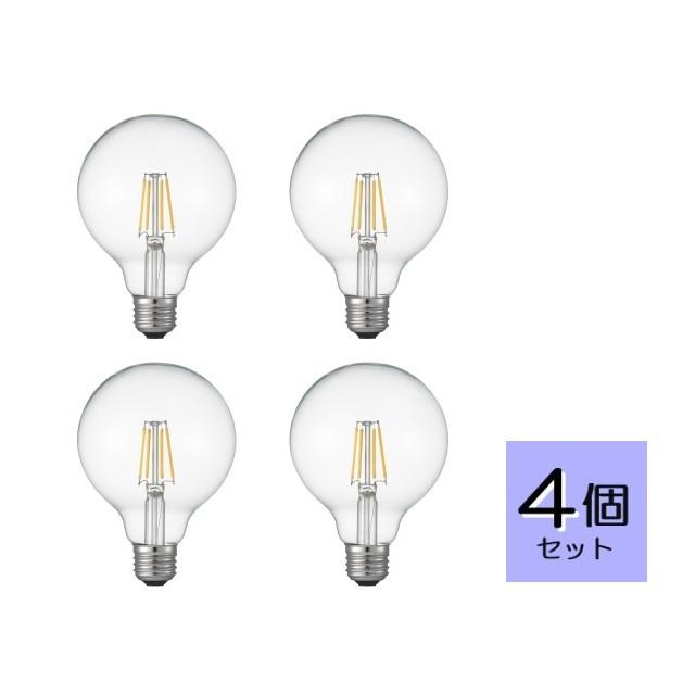 ［※4個セット※］LED電球 照明 ヤザワ YAZAWA E26口金 40形相当 電球色相当 ノスタルジックな雰囲気 LDG5LG95C フィラメントLED 40W G95 ボール形 E26 CL