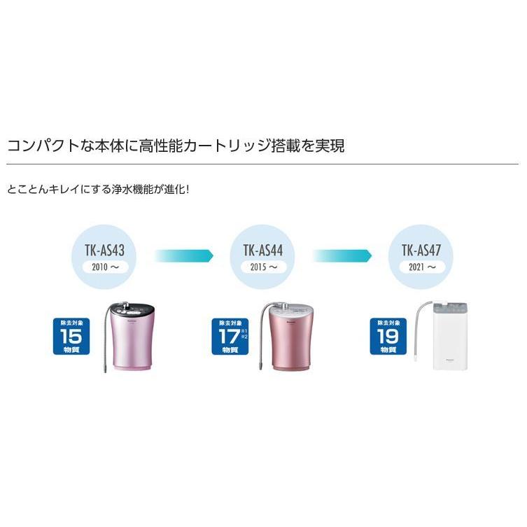 【即納】アルカリイオン整水器 パナソニック 電解 浄水 スタンダードモデル アルカリイオン TK-AS47-H ライトグレー｜edenden｜09