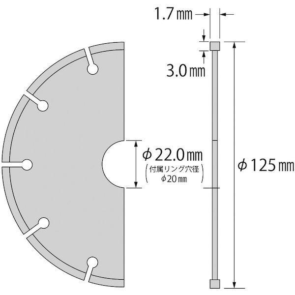 あすつく対応 「直送」 ロブテックス LOBSTER VP 5 エンビダイヤモンドカッター 乾式 １２５ｍｍ VP5 エビ エンビダイヤモンドカッター 4963202088121｜edenki｜02