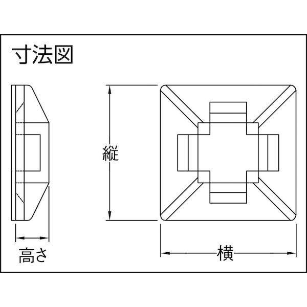 あすつく対応 「直送」 トラスコ中山 TRUSCO THC3838 結束バンド固定具 粘着シート付 幅10．2 100個入 414-9866｜edenki｜05