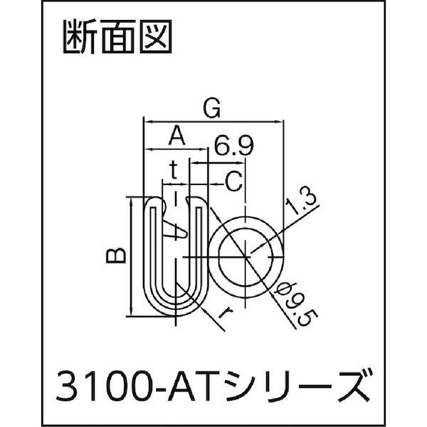 あすつく対応 「直送」 岩田製作所 IWATA 3100B3X48ATL5 クッション トリムシール ３１００−Ａシリーズ ５Ｍ ４．８ｍｍ用 421_2