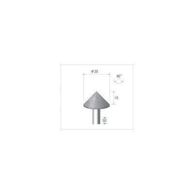 あすつく対応 「直送」 ナカニシ 13343 電着ダイヤモンドバー テーパー＃１２０ 刃径２０×軸径６×５０Ｌ