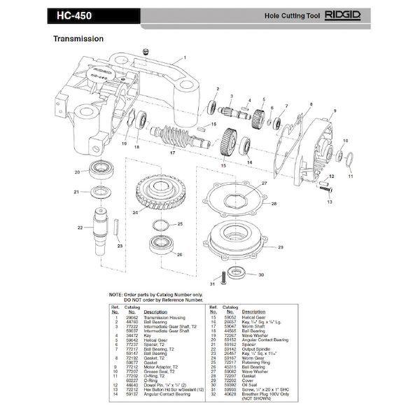 リジッド RIDGID 59052 ヘリカル ギヤー F/HC-450