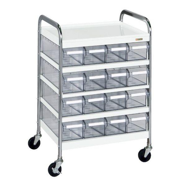 サカエ CSC-16T 直送 代引不可・他メーカー同梱不可 車上渡し ＣＳワゴン透明ボックス付 CSC16T