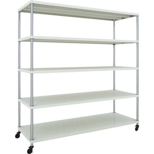 【個人宅配送不可】ＴＲＵＳＣＯ PER6665U125W 直送 代引不可 スチールラック フェニックスラック １８００Ｘ６００ ５段 Ｕ車輪付 Ｗ色 抗菌粉体塗装