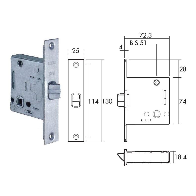 川口技研 LVS-4HT26-N 取替用ケースHT26長座表示錠 【ケースラッチ＋