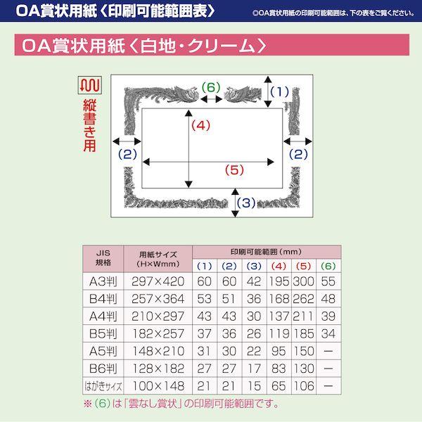 ササガワ タカ印 10-1287 厚口OA賞状用紙 ク A3判縦書用【１０枚】 101287 クリーム タテ書用 OA対応賞状用紙｜edenki｜07