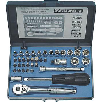シグネット SIGNET 11738 1/4DR 38PC mm ソケットレンチセット : 測定