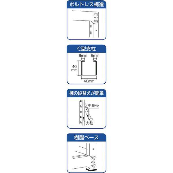 【個人宅配送不可】直送 代引不可 トラスコ TRUSCO M2-8535NG スチールラック Ｍ２型軽中量棚 １４６０Ｘ３００ＸＨ２４００ ５段 単体の画像