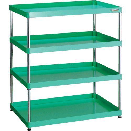トラスコ TRUSCO PEW-R1293-YG 直送 代引不可 スチールラック フェニックスワゴンラック型 抗菌９００Ｘ６００ ４段 ヤンググリーン