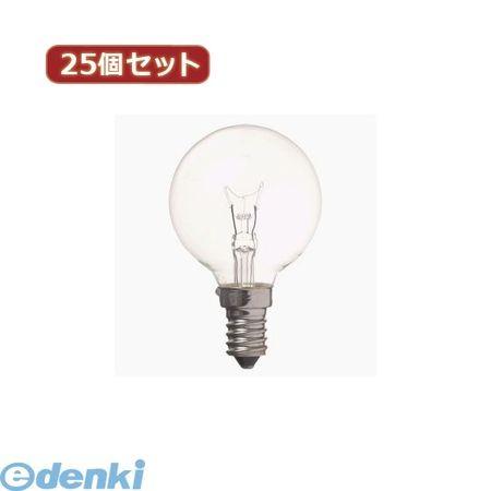 【個数：1個】G501425CX25 直送　代引不可・同梱不可 YAZAWA 【25個セット】 ベビーボール球25WクリアE14