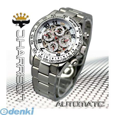 JH-003SW 直送　代引不可・同梱不可 J．HARRISON 機械式多機能両面スケルトン時計 JH003SW