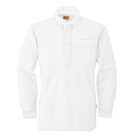 4930269003176 SMART WORK WEAR SW525 メンズ／レデイース長袖ポロシヤツ 色：ホワイト サイズ：M