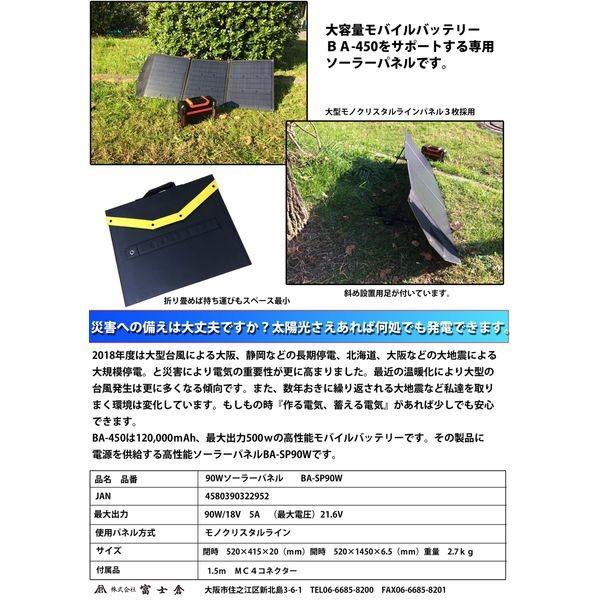 富士倉 4580390322952 モバイルソーラーパネル BA−SP90W 富士倉 4580390322952 モバイルソーラーパネル BA−SP90W