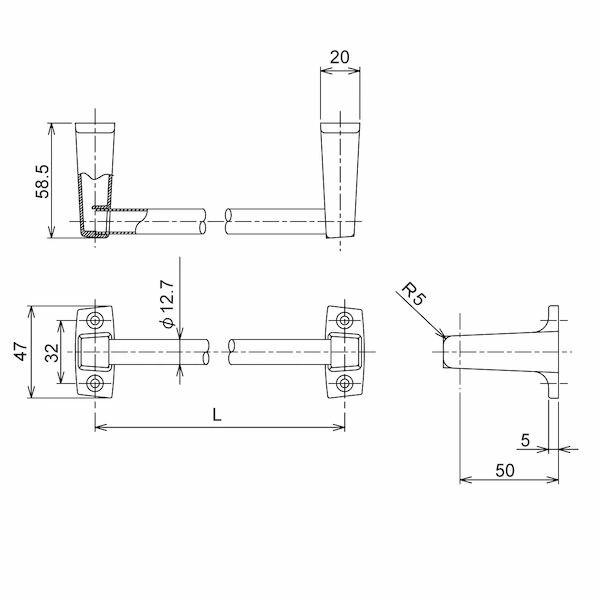 リラインス RELIANCE R722-400 タオル掛 Φ12．7xL400 R722400 : 測定器