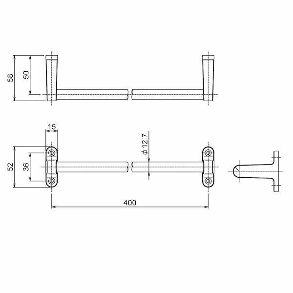在庫 リラインス RELIANCE R723 タオル掛 Φ12.7xL400 あすつく 在庫 リラインス RELIANCE R723 タオル掛 Φ12.7xL400 あすつく