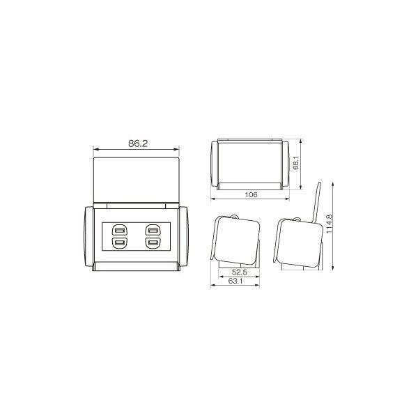 パナソニック電工 Panasonic WK1602H カバー付露出コンセント（スタン