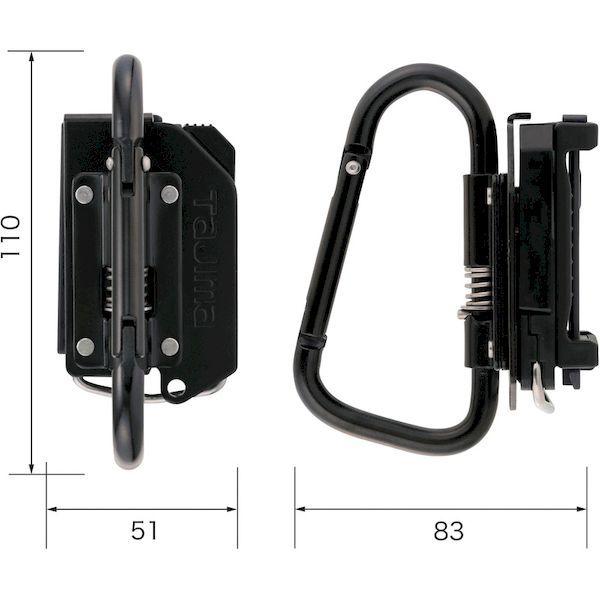 あすつく対応 「直送」 TJMデザイン タジマ SFKHICLF 着脱式工具ホルダースチール カラビナ大 折りたたみ SFKHI-CLF 折りたたみ 折りたたみ式｜edenki｜02