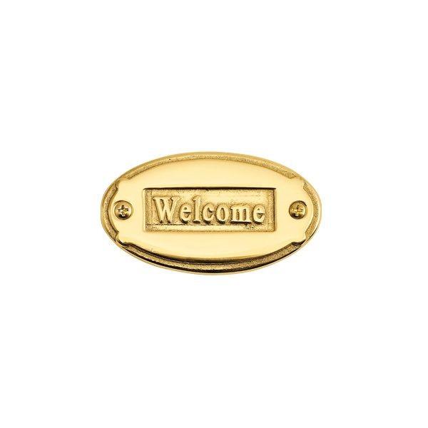 ゴーリキアイランド 630139 真鍮製サインプレート SOV 金色 文字 WELCOME 真鍮 サイン プレート ドアプレート ブラス 室名板 玄関｜edenki