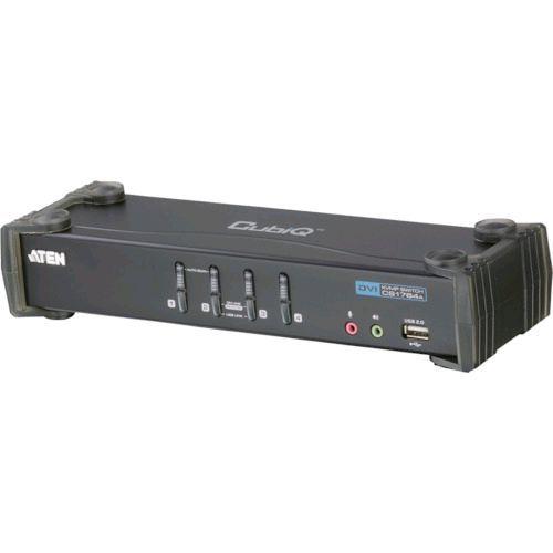 あすつく対応 「直送」 ＡＴＥＮ CS1764A ＫＶＭＰスイッチ ４ポート ／ ＤＶＩ ／ ＵＳＢ２．０ハブ搭載