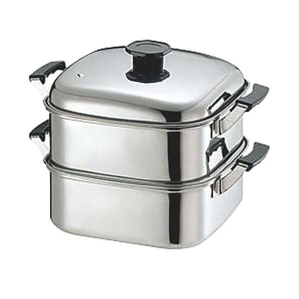 人気ショップ 4562202951161 竹越工業 T18−8角蒸器 3段27cm 270x270 18-8 18-8 業務用角蒸器 3段 60cm
