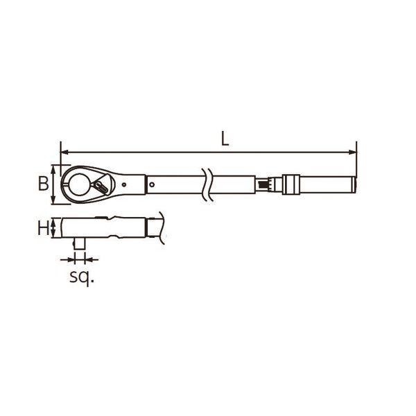 KTC 京都機械工具 CMPC2004 １２．７プレセット型トルクレンチ トルク調整範囲４０〜２００Ｎ・ｍ 全長４８０ｍｍ｜edenki｜04