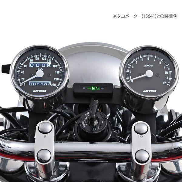 デイトナ DAYTONA 15634 デイトナ バイク用 機械式スピードメーター φ60 ホワイトLED照明 220km／h ステンレスボディ ブラッ_2