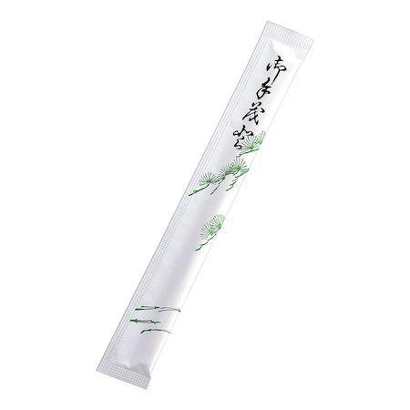 XHSF401 白揚8寸紙完封箸 松葉柄 楊枝入 1ケース4000膳入