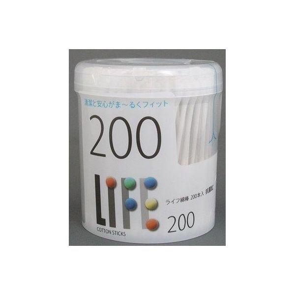 4976558000495 【100個入】 ライフ綿棒200本ケース入ホワイト 100051【キャンセル不可】