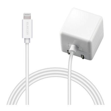 エレコム ELECOM MPA-ACL01WH iPhone充電器 iPad充電器 Lightning AC ケーブル一体 ホワイト コンパクト 小型｜edenki