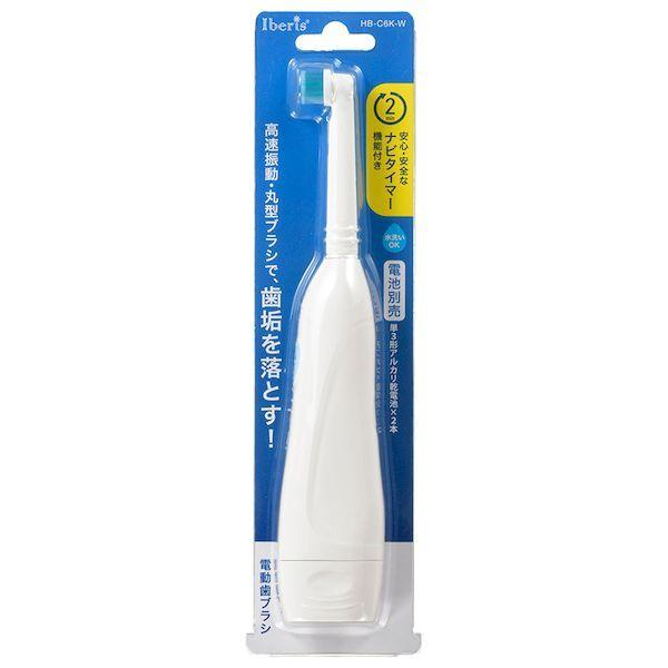 オーム電機 00-5836 電動歯ブラシ 単3形×2本使用・電池別／ホワイト HB−C6K−W 005836｜edenki｜02