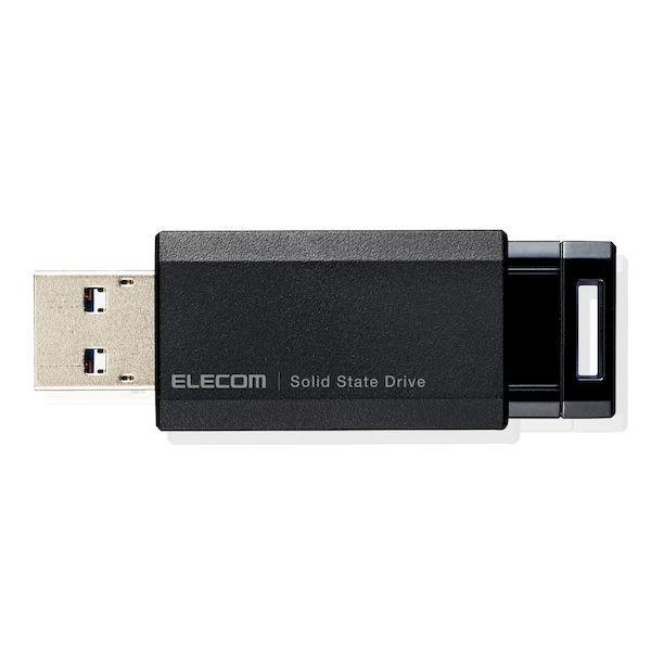 エレコム ELECOM ESD-EPK0500GBK SSD 外付け ポータブル 500GB 小型 ノック式 USB3．2 Gen1 対応 ブラック PS4／PS4Pro／PS5 ESDEPK0500GBK｜edenki