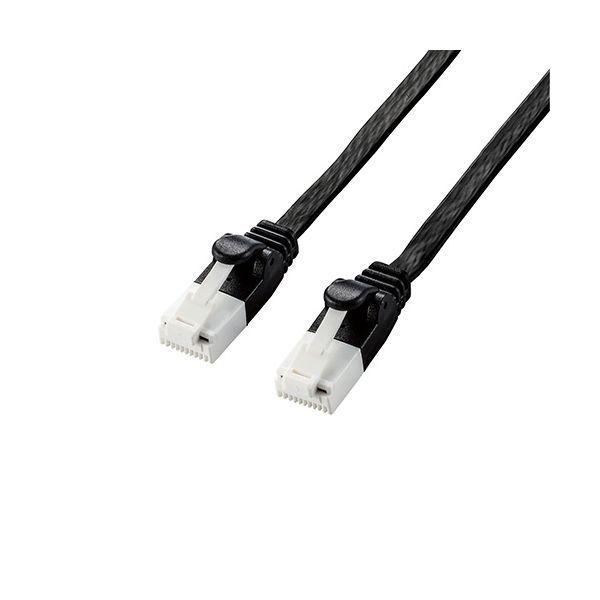 LD-GFAT/BK70X5 直送 代引不可 5個セット エレコム LANケーブル／CAT6A準拠／爪折れ防止／フラット／7．0m／ブラック LDGF