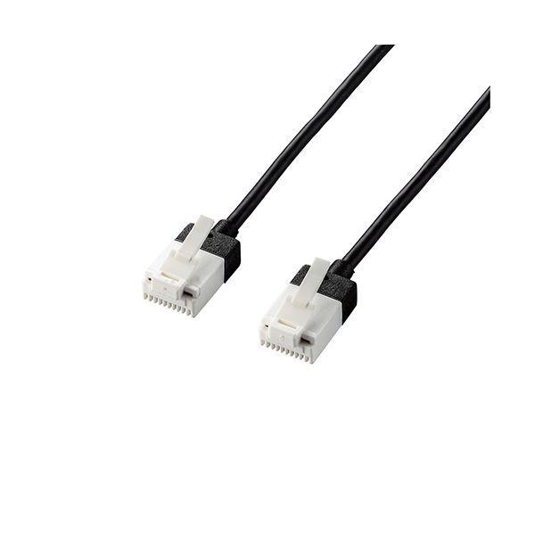 LD-GPASST/BK30X5 直送 代引不可 5個セット エレコム LANケーブル／CAT6A／スーパースリム／爪折れ防止／3．0m／ブラック L