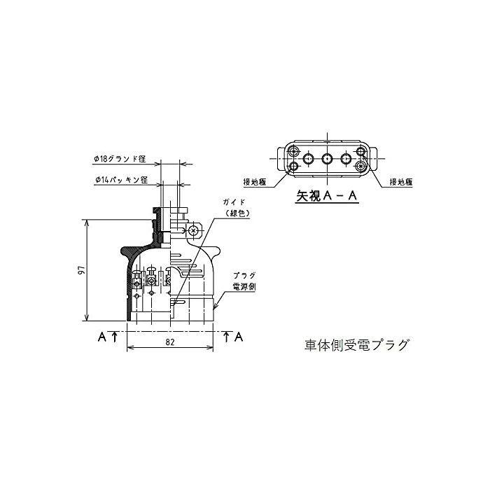 BT-02-00040 直送 代引不可 FLパーツ フォークリフト用充電ケーブルASSY BT0200040_2