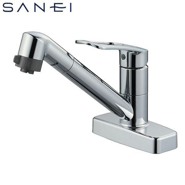 つーさん水栓3台 三栄水栓 SANEI 4973987610776 ツーホールシングルレバー台付切替