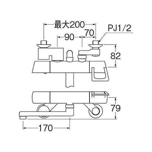 三栄水栓 SANEI 4973987660214 壁付サーモスタットシャワー混合栓 寒冷地用 SK1814TK-13｜edenki｜04