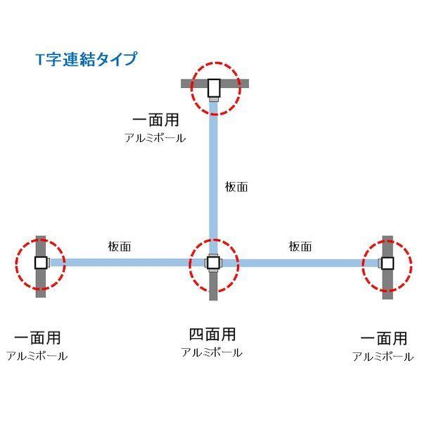 【個人宅配送不可】【個数：1個】馬印 AR48T18B4 直送 代引不可 アルミポール48角 4面用 H＝1800用 アジャスター付