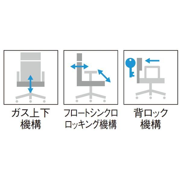 【個人宅配送不可】アイコ AICO MS-1655AUHBK(M12)GR 直送 代引不可 オフィスチェア MS−1600シリーズ 座メッシュ アルミ脚タイプ ヘッドレスト・はね上げ肘付き_9